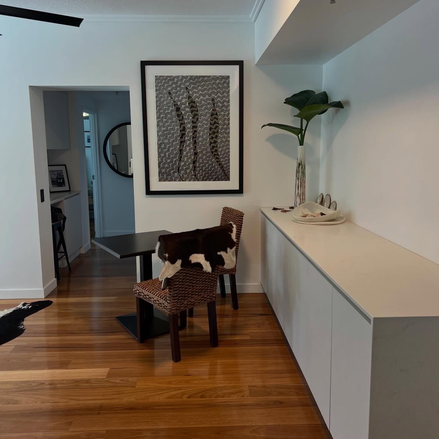 Freshly cleaned dining and entry area