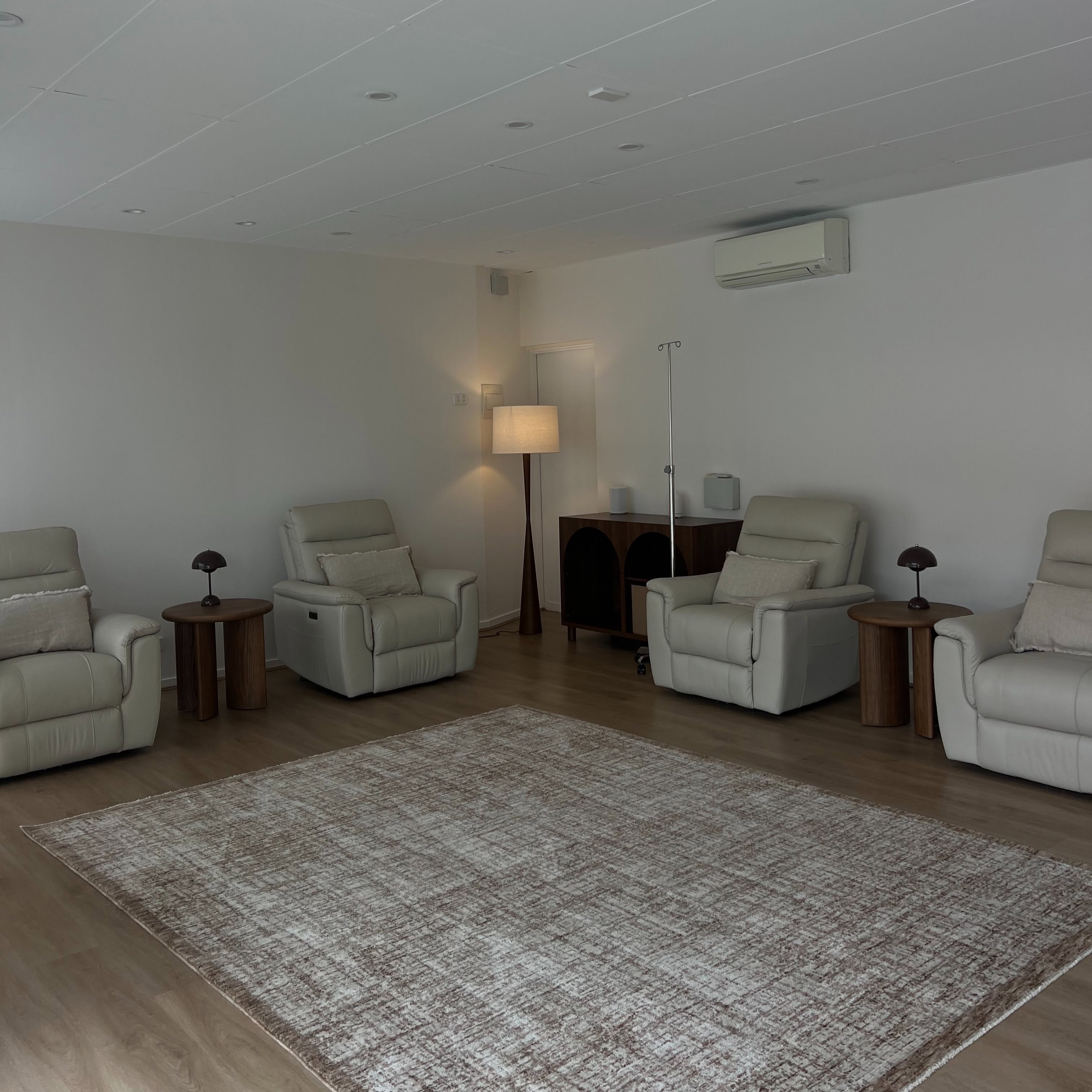 Freshly cleaned waiting lounge