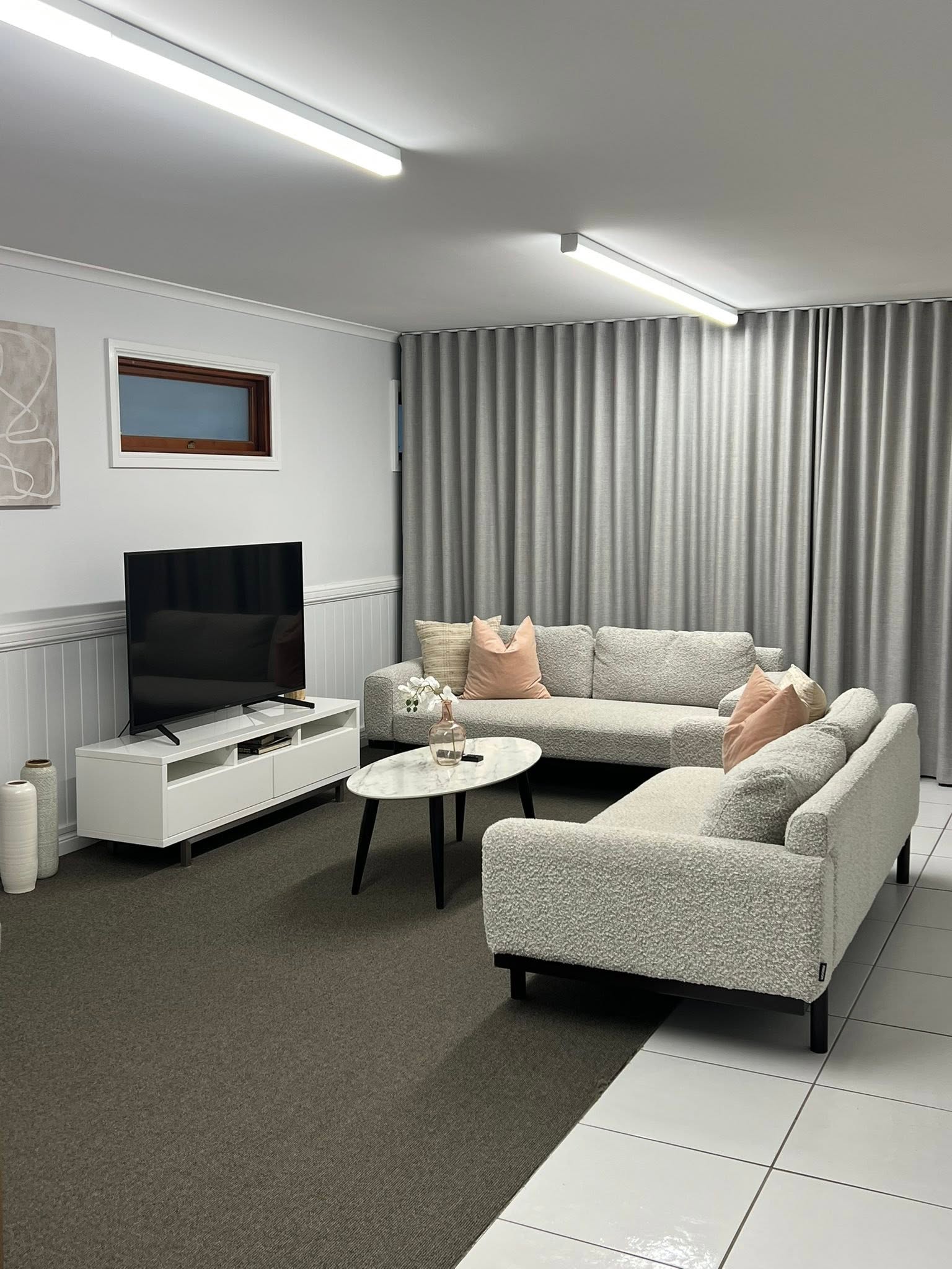 Freshly cleaned, professionally styled living room